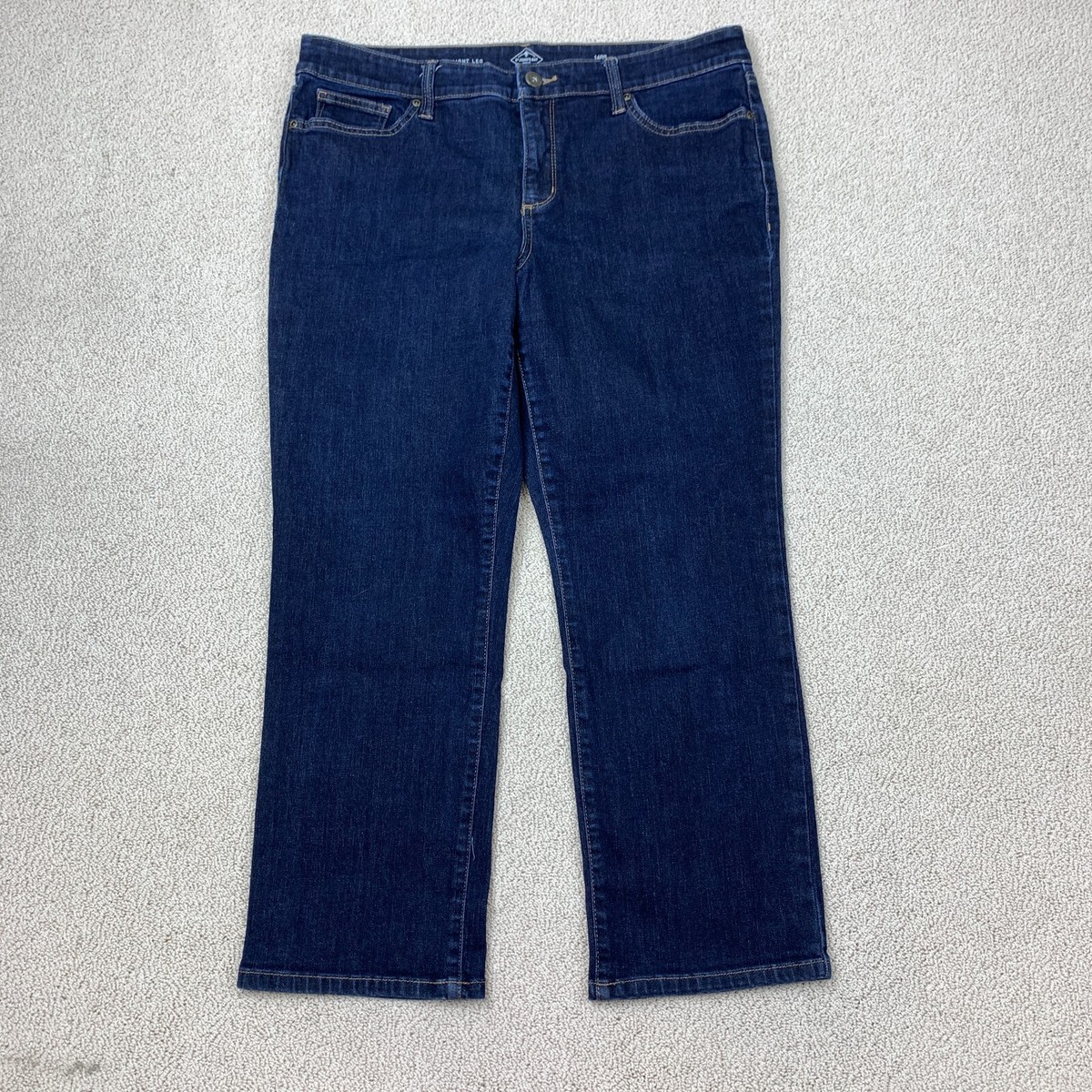 John's Bay Straight Leg Jeans Women's Petite 14PS Blue Dark