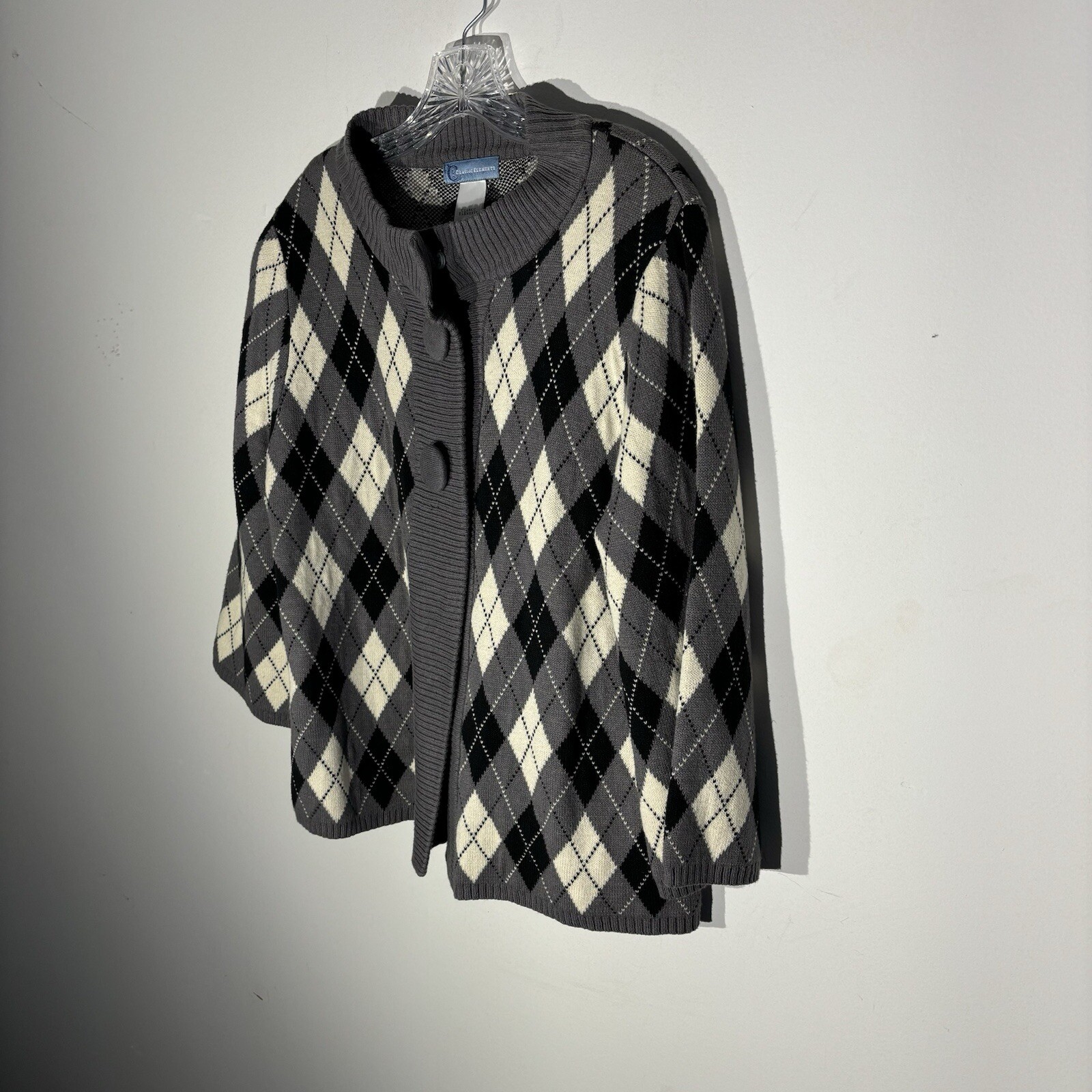 Vintage Classic Elements Argyle Plaid Sweater Siz… - image 3
