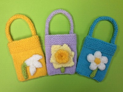 STRICKANLEITUNG - Frühlingsblume Charity Geschenktüten 9cm x 7cm - ideal für Ostern 