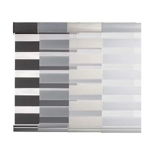 Changshade Cordless Zebra Roller Shade with Valance, Double Layered Window Bl...