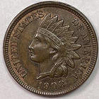 1908 Red Brown Indian Head Cent Uncirculated UNC Coin #19968