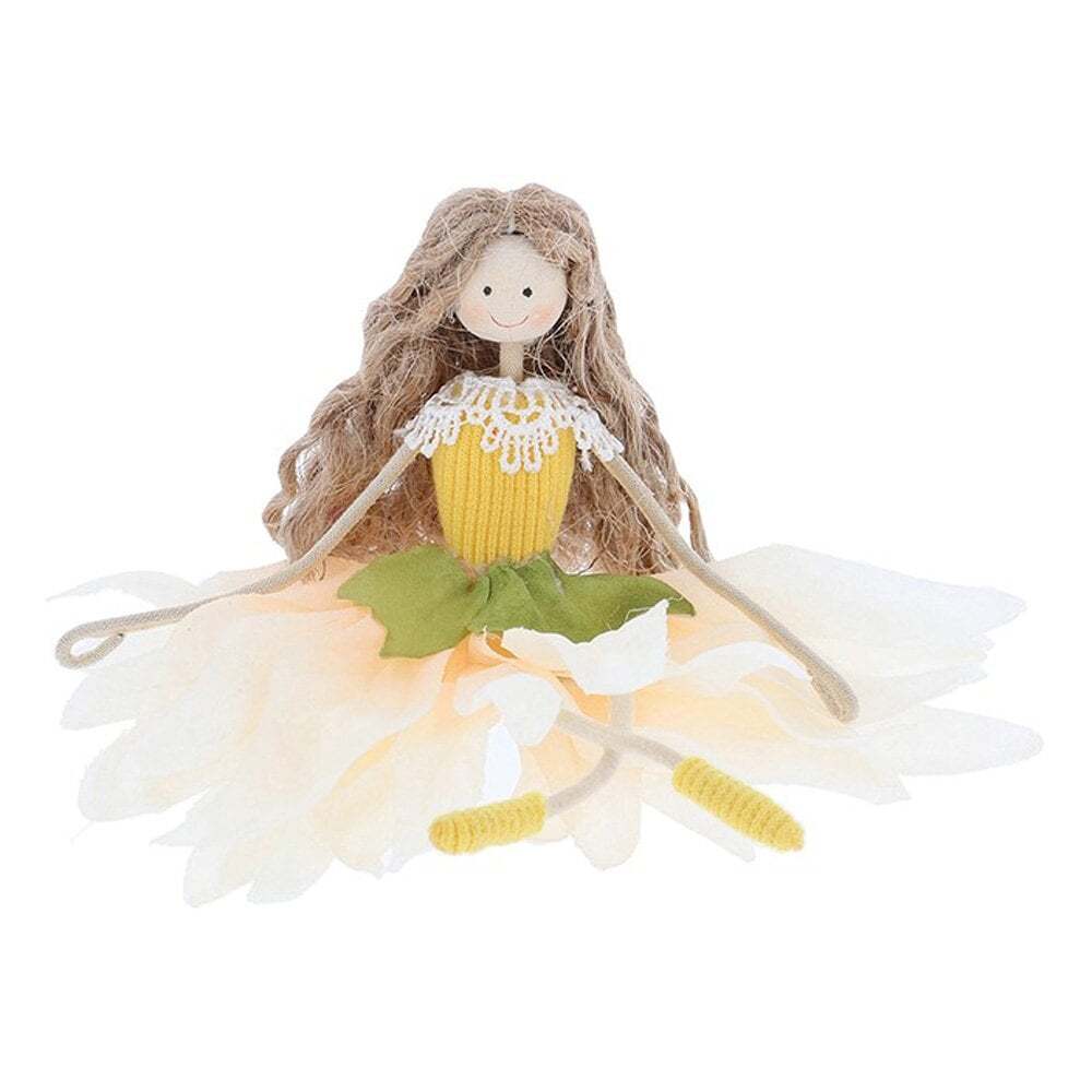 Shudehill Giftware Sitting Flower Girl Figurine - Peach Dahlia 336010