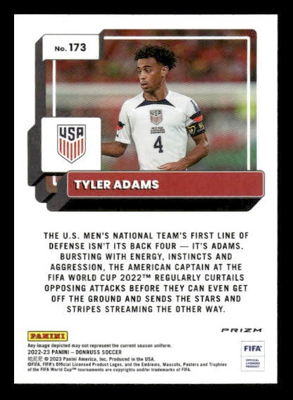2022-23 Donruss #173 Tyler Adams Optic Holo USA