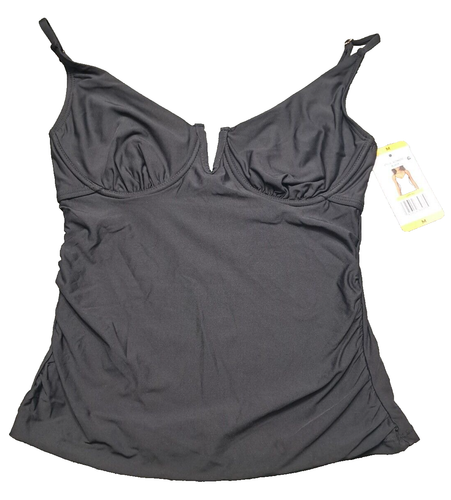 New Anne Cole Tank Top Womens Medium Tankini Swim Top V-Wire Underwire Bikini