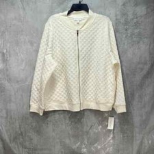 Charter Club Cloud Knit Long Sleeve Textured Bomber Jacket Sz 2xl
