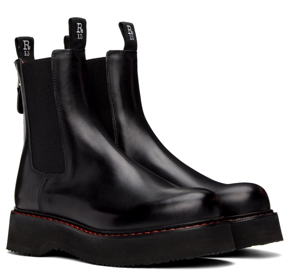 R13 Women's 'Single Stack' Platform Leather Chelsea Boots 40 10
