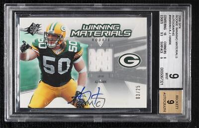 AJ Hawk Donruss Threads Rookie Collection Materials #RCM25 Autographs Prime