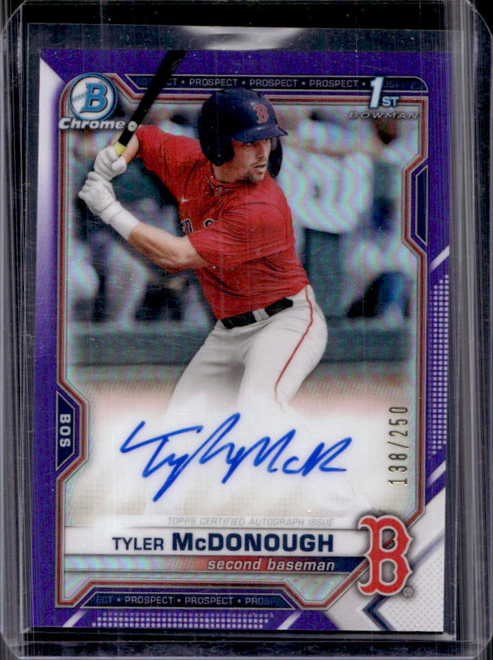 2021 Bowman Draft Chrome Tyler McDonough 1st Auto Purple Refractor #138/250