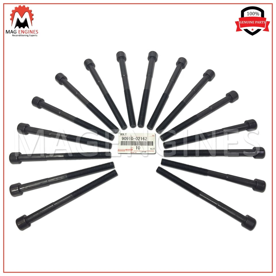 90910-02162 JUEGO DE PERNOS DE CABEZA ORIGINALES OEM TOYOTA 1GR-FE 2GR-FE/FSE 3GR-FE 4GR-FSE Foto 2 de 4