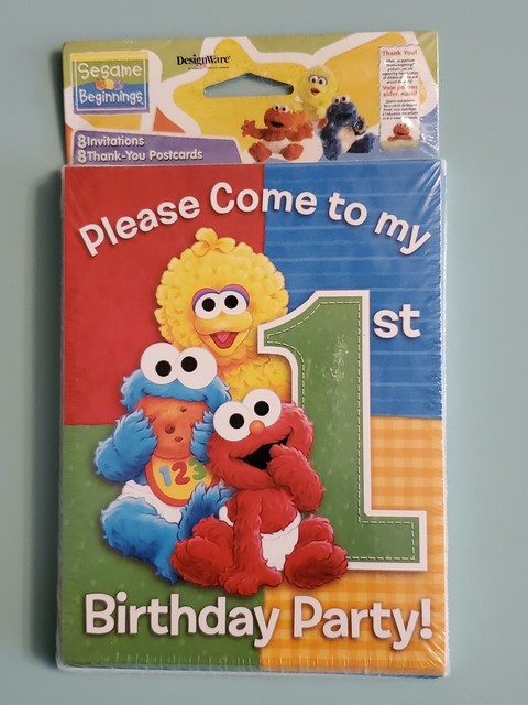 Pack Of 10 Sesame Street Thank You Cards Invitations Cards Toys Games Semo Es
