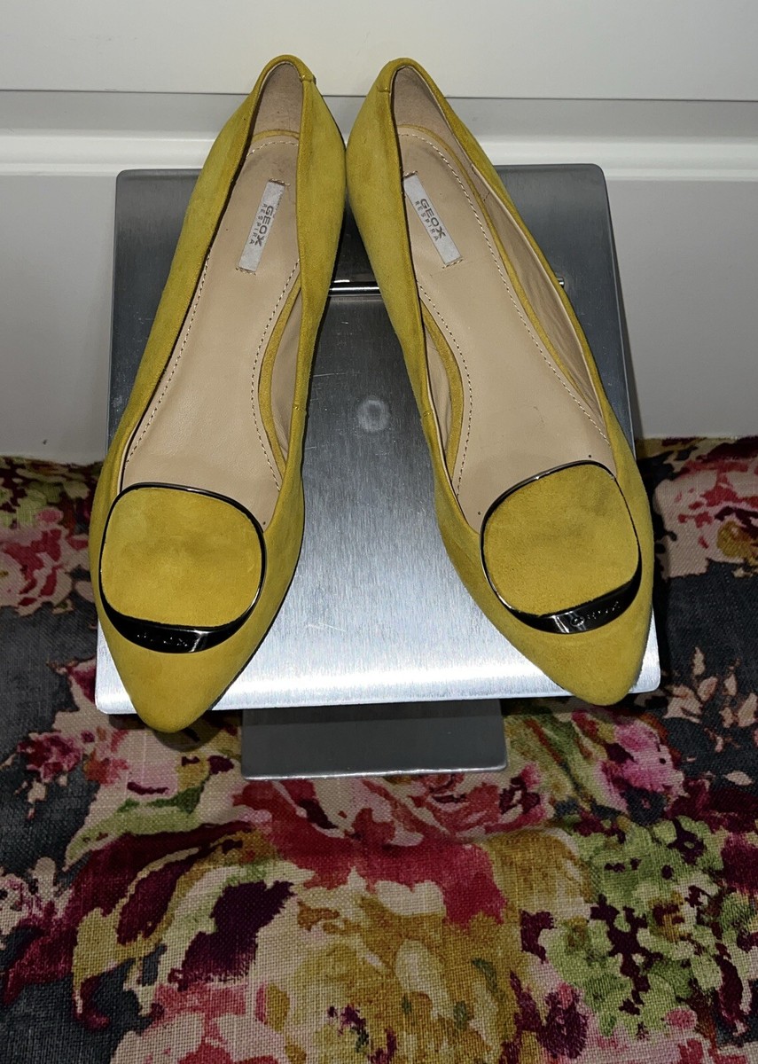 EUC GEOX Respira Women's Wleslie Ballerina Flats, Acid Yellow