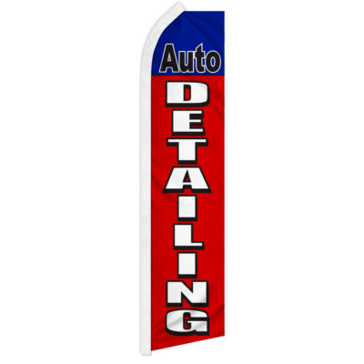 (2 PACK) Auto Detailing Advertising Swooper Feather Flag Auto Body Service
