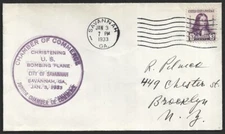 US 1933 Christening of Bombing Plane CITY OF SAVANNAH cover