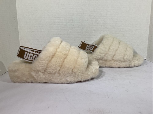 UGG Women’s Size 7 EU 38 Natural Fluff Yeah Slingback Slides Slippers AJ-121 - Picture 4 of 9