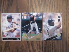 3 F. THOMAS BASEBALL CARDS. 92 & 93 LEAF 96 PINNACLE. NRMT+