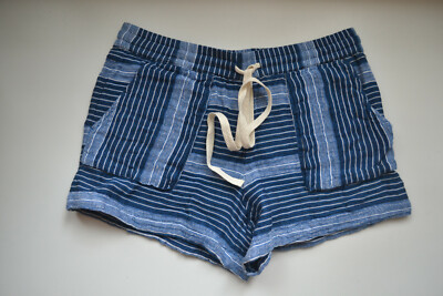NWT LOFT Lou Gray Striped Cotton Shorts Size S