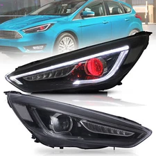 2PCS VLAND LED Headlights Demon Eyes For 2015-2018 Ford Focus W/ Sequential DRL