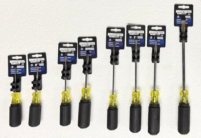 NEW 8 PC VULCAN Rubber Grip Slotted Screwdriver Set Assorted Size ~ Free Ship