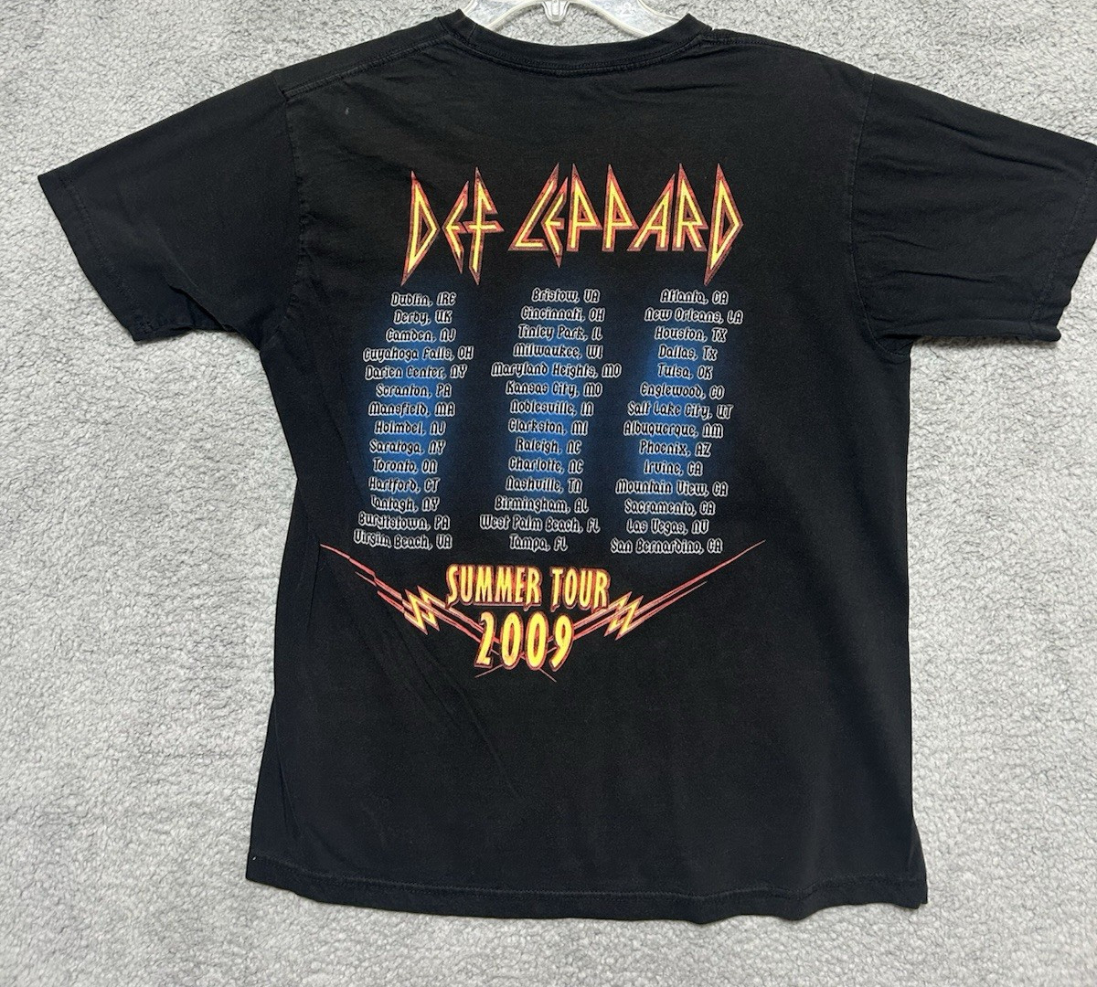 Tultex Def Leppard Mens L Shirt 2009 Summer Tour Dates Double Sided Fade