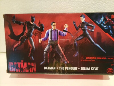 DC Comics The Batman 3-Pack 4'' Batman Selina Kyle The Penguin Action Figures New
