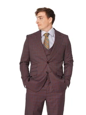 Steven Land SL77-710 Leo 3Pcs Vested Suit Red/Blue