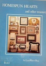 HOMESPUN HEARTS Lynn Waters Busa Graph-It Arts Cross-Stitch Book Leaflet Book 1