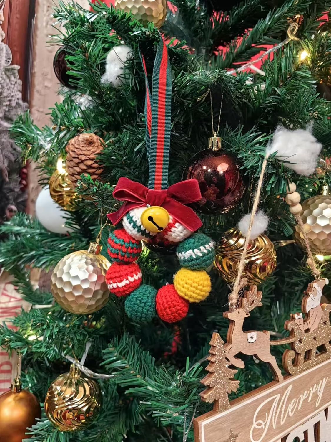 Handmade Christmas Wreath - Fully Assembled, Festive Holiday Decoration for Your