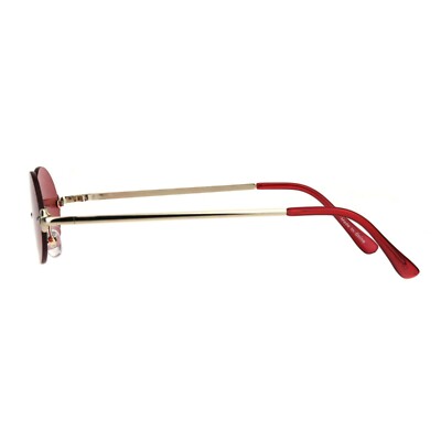 Rimless Oval Sunglasses - Trendy Metal Frame UV400 Protection Unisex Shades - View #9
