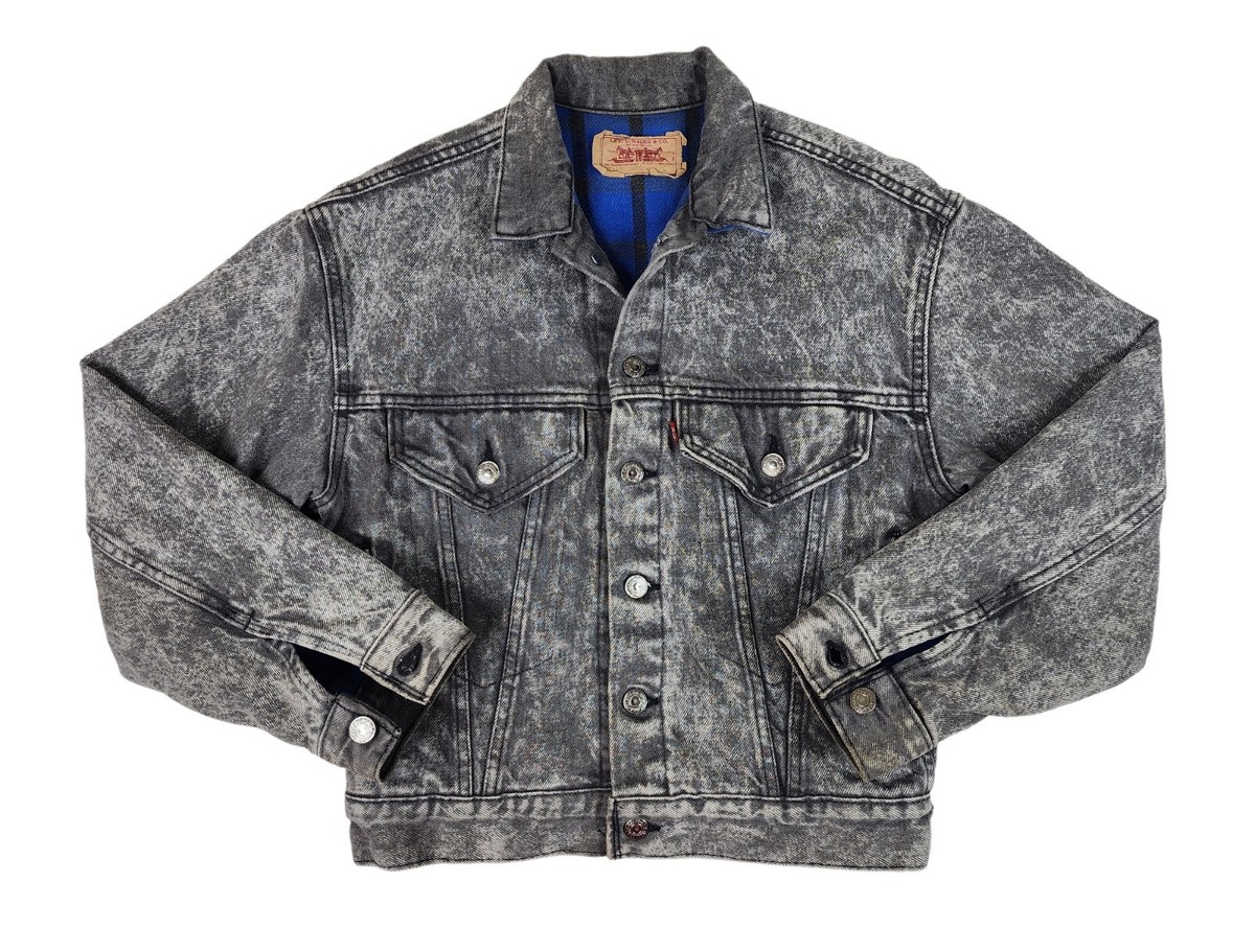 別注【LEVI’S/リーバイス】デニムジャケット Levi's 57529 Blanket Lined Gray Acid Wash Denim Jacket Trucker