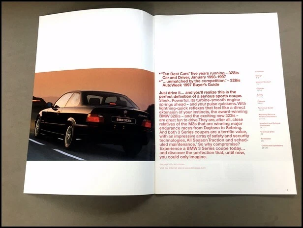 1998 BMW 323is 328is Coupe 3-Series 42-page Car Sales Brochure Catalog — 第 2/4 张图片