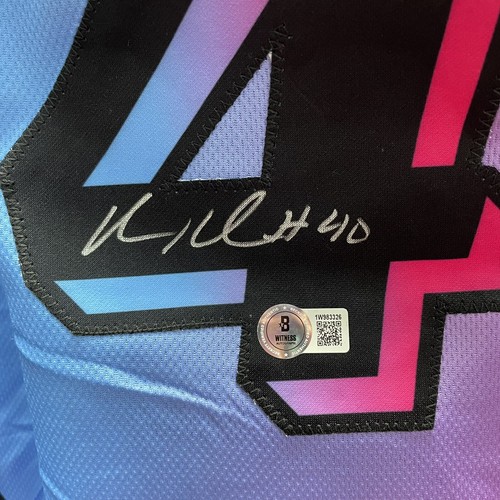 Udonis Haslem Autographed Vice Versa Miami Heat Jersey Signed Beckett BAS COA - Picture 2 of 3