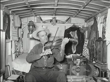 Black and White Photo Man Playing a Fiddle  8x10 Reprint A-14