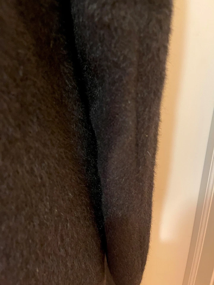 Abrigo Cinzia Rocca Due Lana/Alpaca Negro ~ Talla S-M-ÚNICO EN SU CLASE Foto 4 de 4