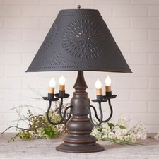 Harrison  Lamp in Americana Espresso with Black textured Shade - 3 way