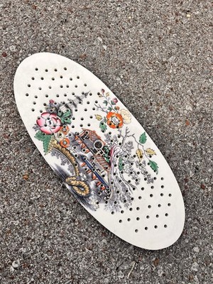 Hicks and Meigh pre 1830 draining plate. Hand painted 