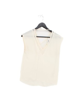 Express Damen Top XS weiß 100% Polyester ärmellos V-Ausschnitt Basic