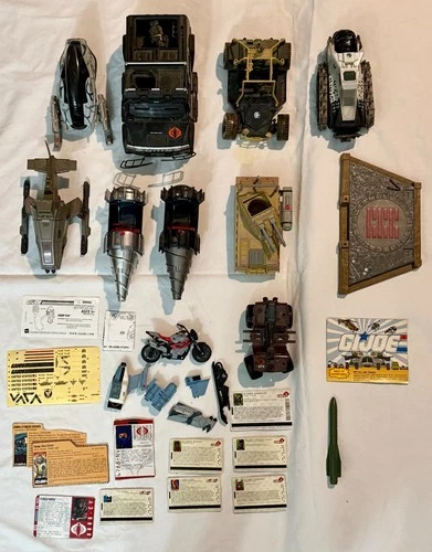 G.I Joe Vintage Lot of Vehicles Parts and File Cards