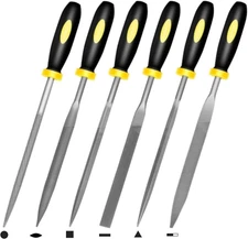 Mini Hand Files, 6Pcs, Total 6.3In, Strength Alloy Steel Needle File Set, Small