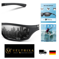 Duduma Sonnenbrille Herren Polarisiert Sportbrille UV400 TR90 Schwarz Matt Zum