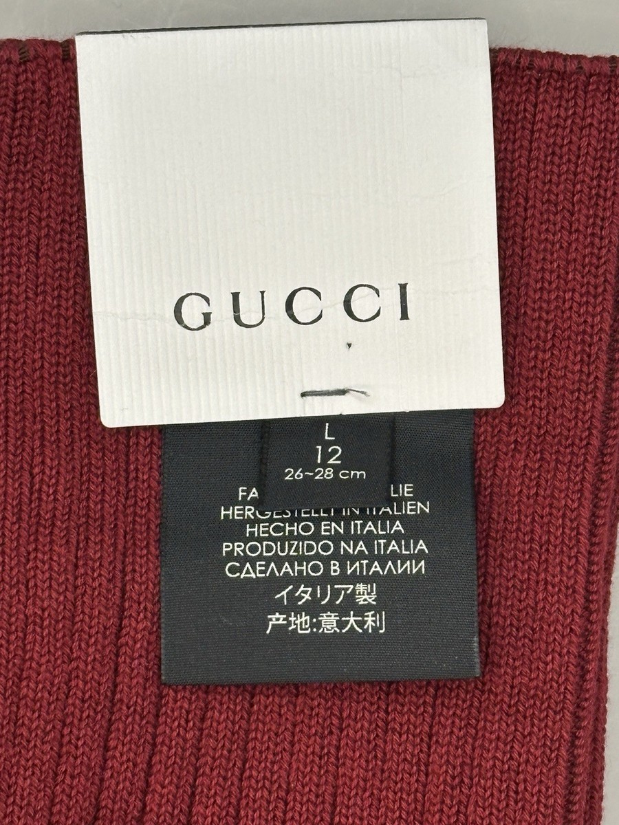 Gucci GG Logo Cotton Blend Long Socks Navy Size L 12 (26-28cm