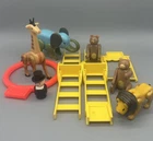 Vtg 60s Fisher-Price Circus Animals Lot Elephant Giraffe Lion Bears Ring Master