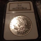 1881-S  MORGAN SILVER DOLLAR PCGS MS 66 w/ rim toning + more silver