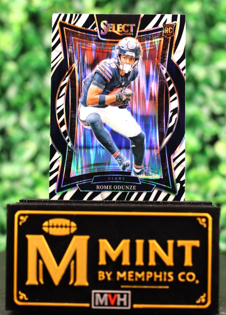 2024 Select Concourse Rome Odunze #3 Zebra Prizm RC Case Hit SSP Bears