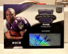 2008 Bowman Sterling RAY RICE Rookie Auto Memorabilia Baltimore Ravens