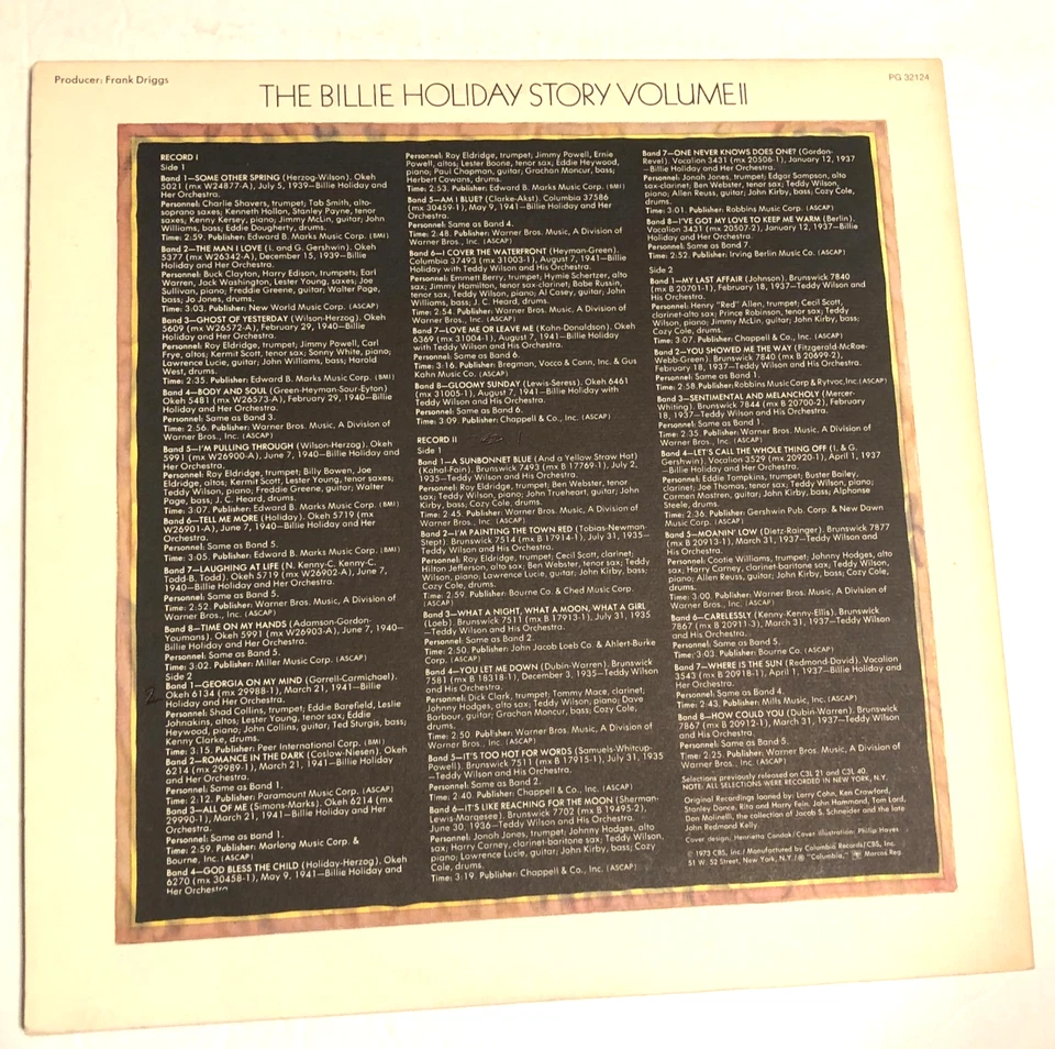 Billie Holiday The Billie Holiday Story Vol 2  2x LP Vg - Image 2 of 4