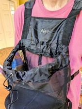 Pet Carrier Front Backpack Small Dog Mesh Padded Cinch Top Washable Black ABO