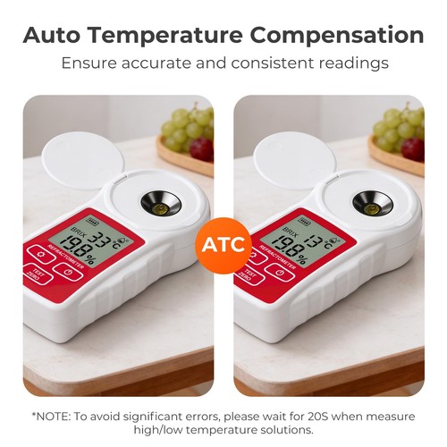 Rechargeable Digital Brix Refractometer with ATC, One-Tap Calibration, Handheld - Foto 4 di 8