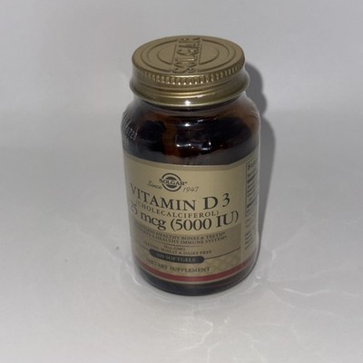 Solgar Vitamin D3 Cholecalciferol 125 mcg 5000 IU 100 Softgels