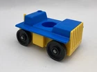 Fisher Price Little People Vintage AIRPORT TRAM BLUE & YELLOW Car Vehicle