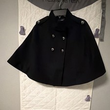 Amy Byer Girls Black Cape Coat L (14) Button ...
